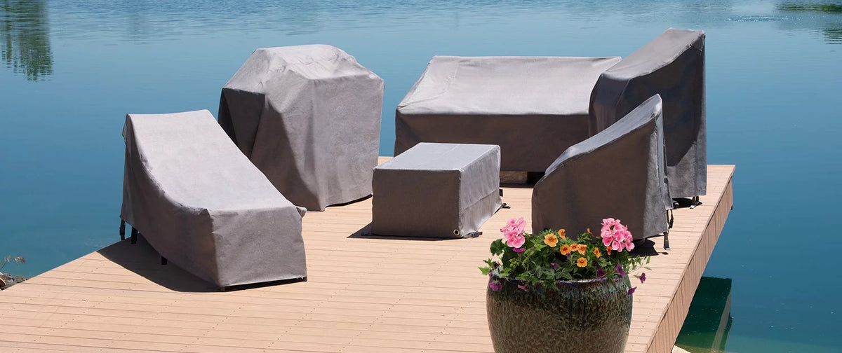 Patio Loveseat Cover, Waterproof, 66"L x 40"W x 39"H, 2-Pack, Granite Gray L9805