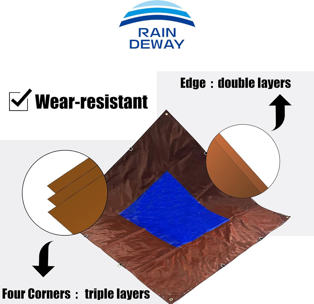 Heavy Duty Truck Bed Tarp Cover 10x12 Feet with Grommets I9423