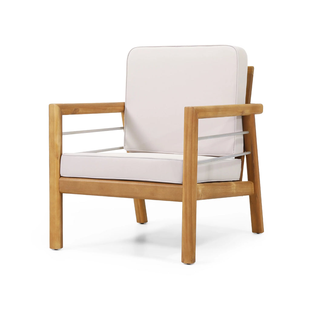 Acacia Wood Outdoor Club Chair with Cushions S8715