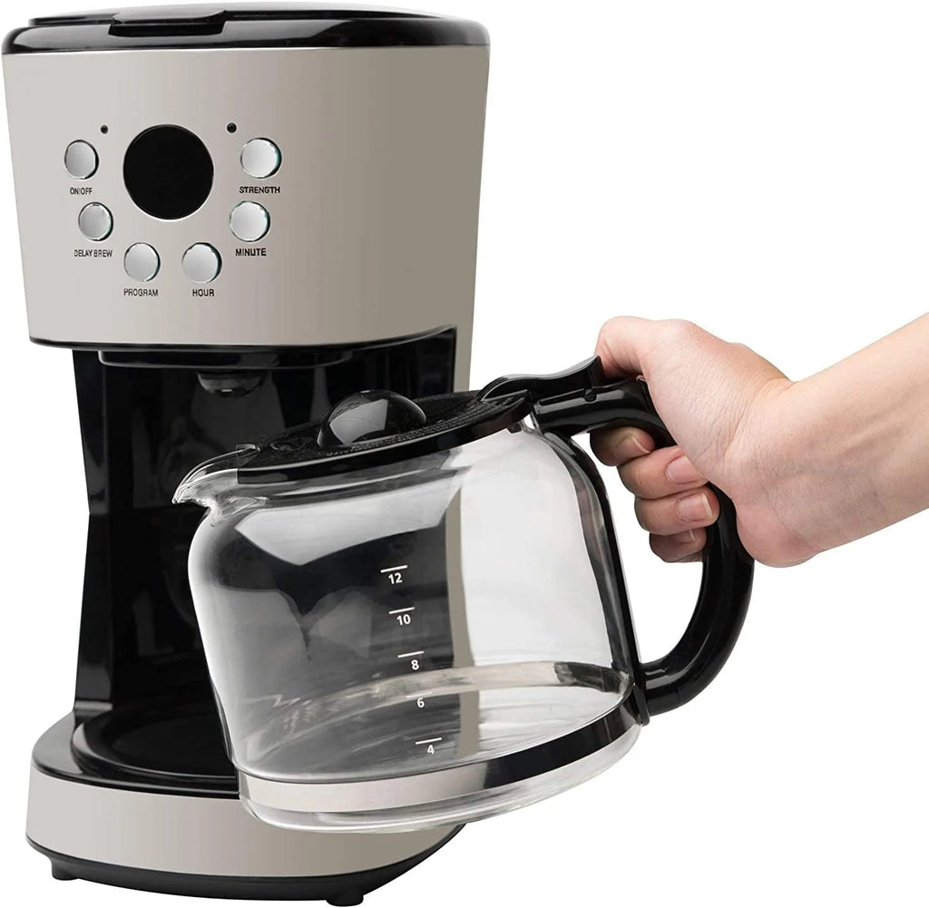 Retro Style Programmable Coffee Maker with Glass Carafe, 12 Cup Capacity A6841