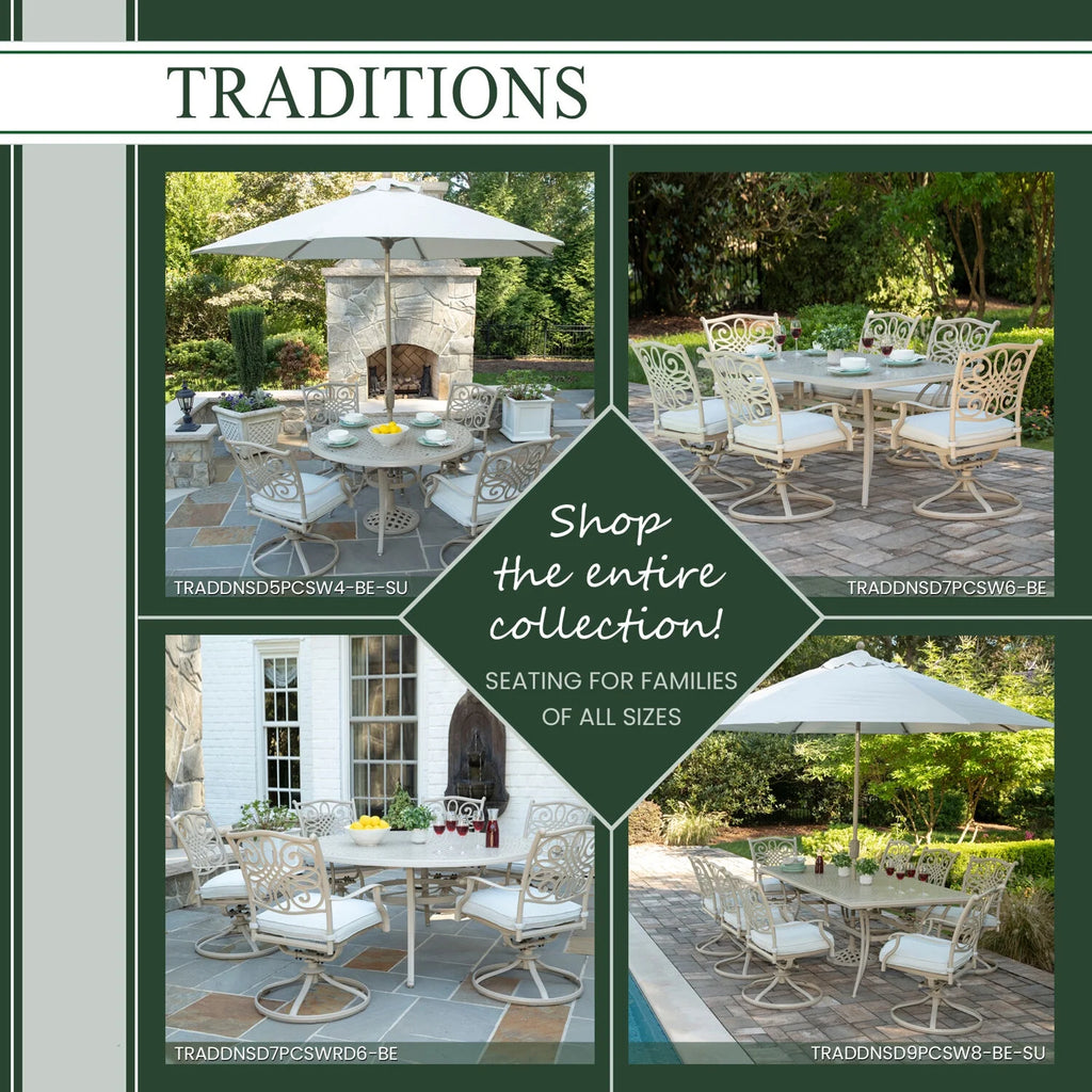 7-Piece Cushioned Swivel Rocker Patio Dining Set with Cast Aluminum Table Q3764