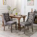 Gray Velvet Wood Set of 2 Dining Chair P8535
