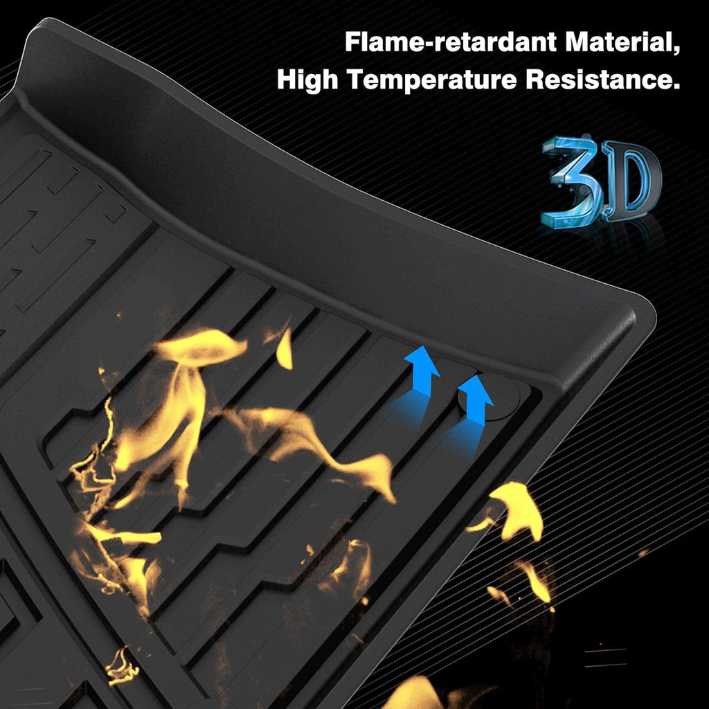 Car Floor Mats Custom Fit All-Weather TPE Front & Rear Row Full Set A22353