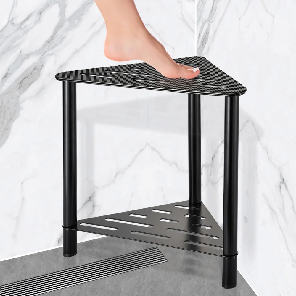 Black Corner Shower Stool H36539