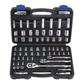 1/4 in., 3/8 in., and 1/2 in. Drive SAE and Metric Socket Set, 66-Piece N124849