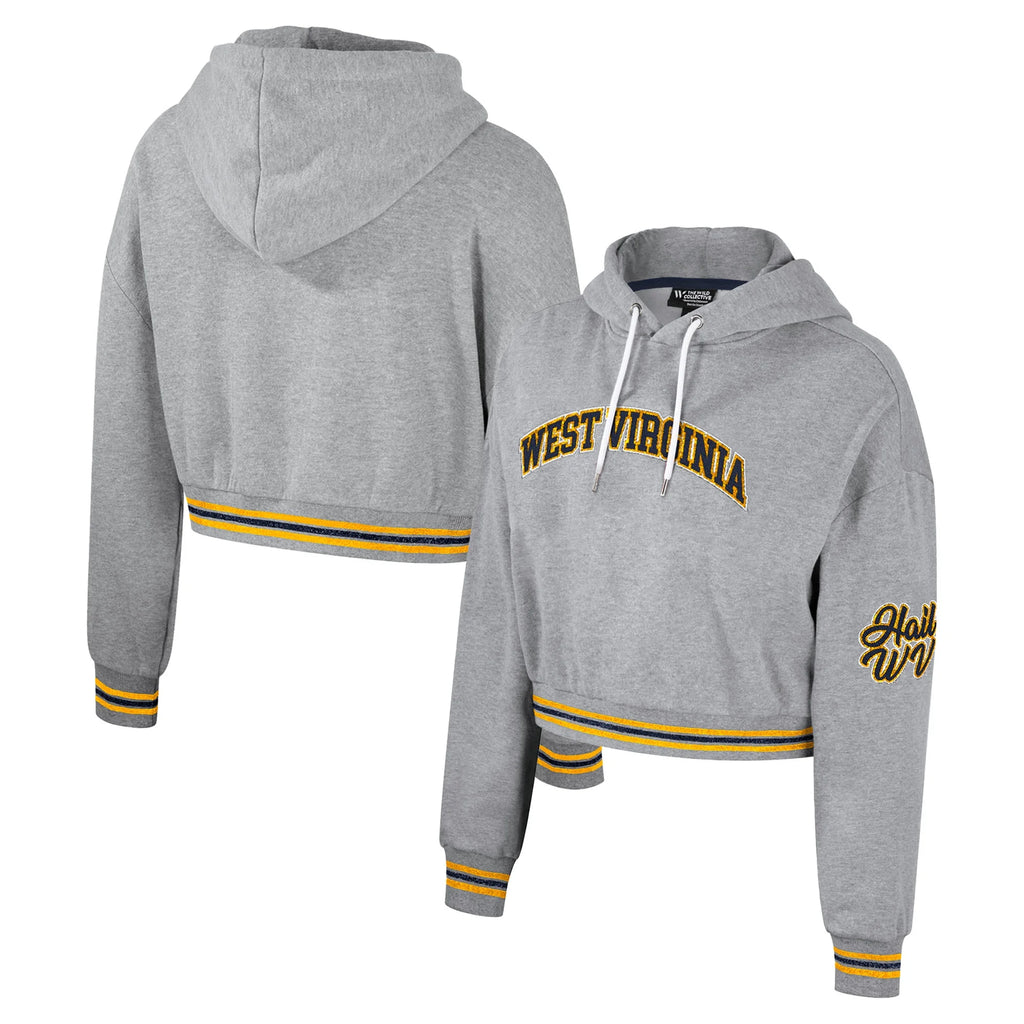 Heather Gray Cropped Pullover Hoodie E215