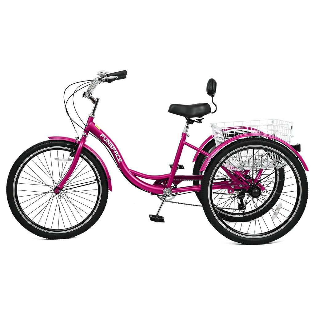 7 Speed 26 Inch 3 Wheel Adult Tricycle with Backrest M72360