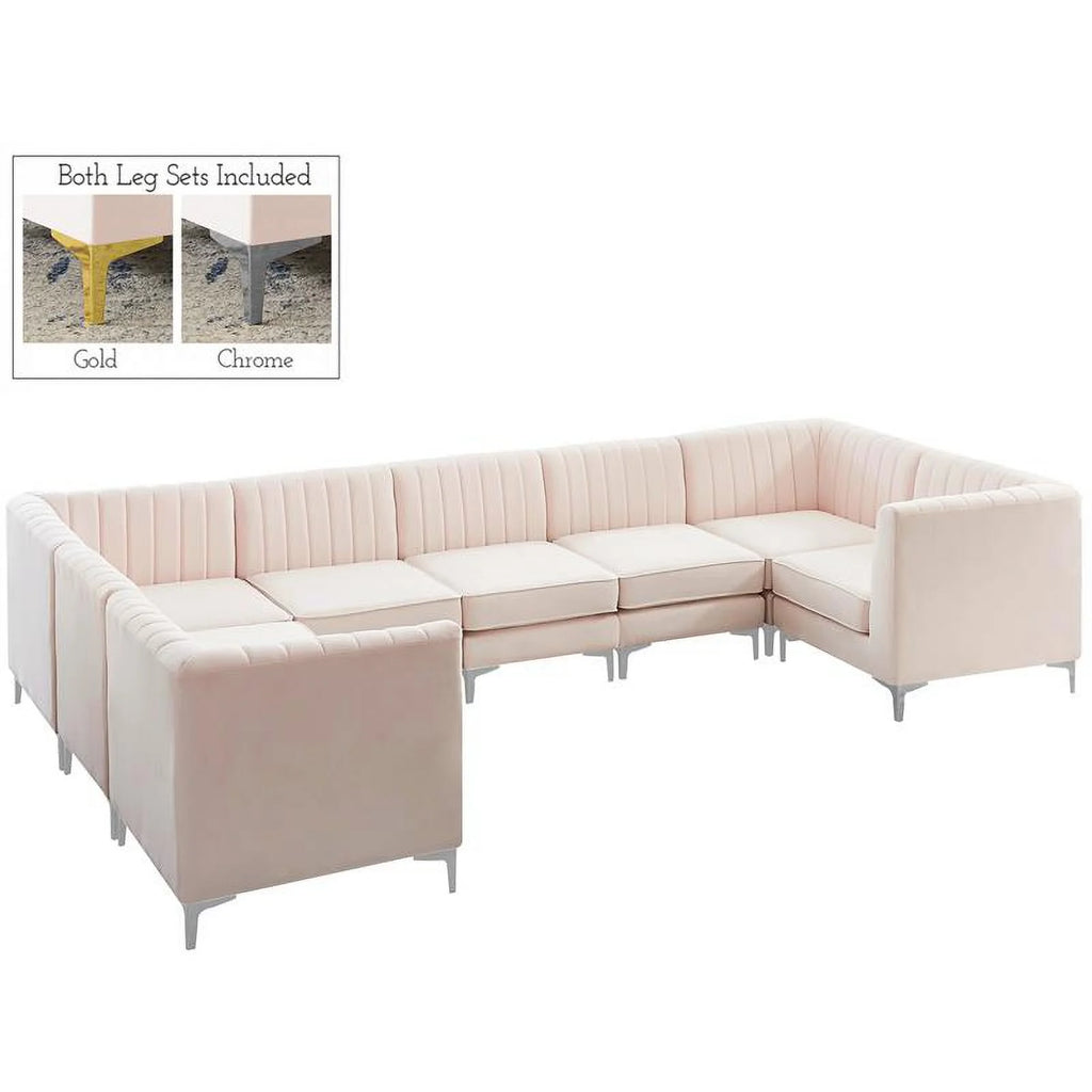 Pink Velvet Modular Sectional G80812