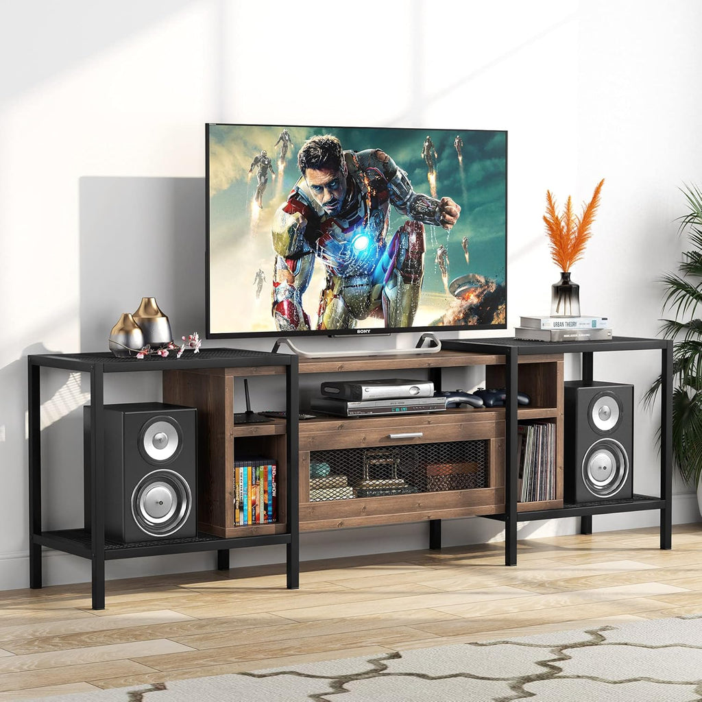 75 Inch TV Stand with Storage and Shelves J401