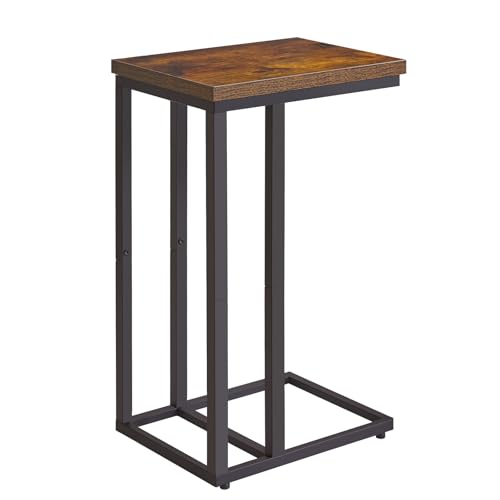 C Shaped Faux Marble Side Table Set of 2 V82309