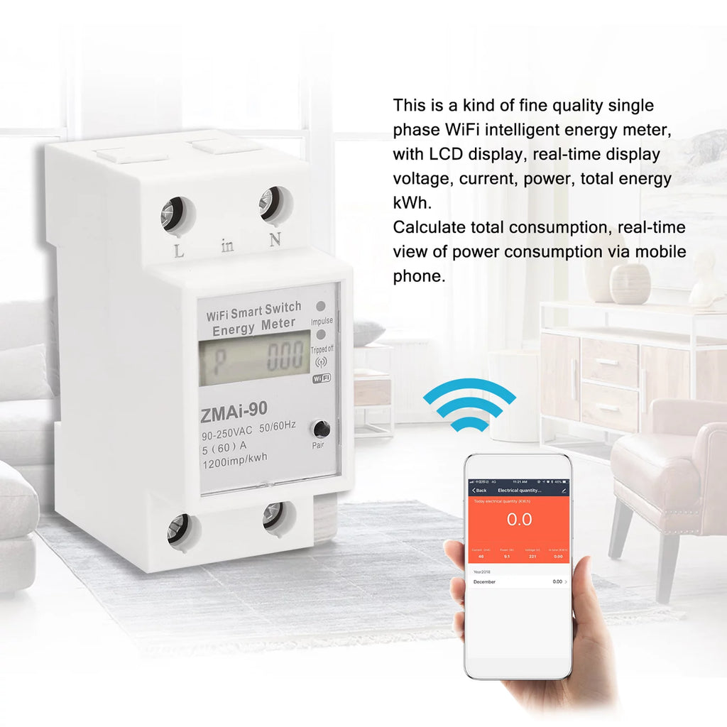 Single-Phase Din Rail Wifi Energy Meter W924