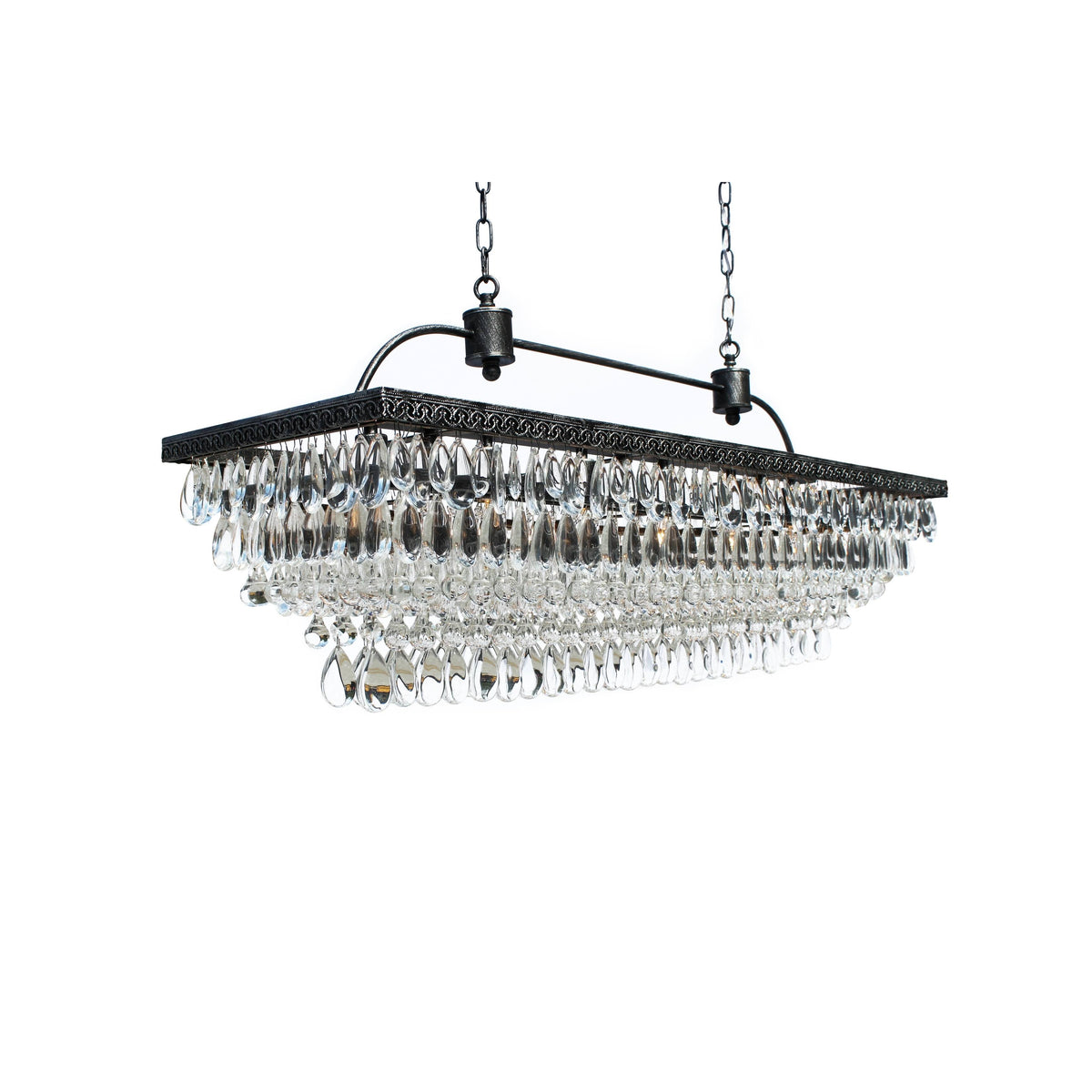 40 inch Rectangular Glass Drop Chandelier S293833