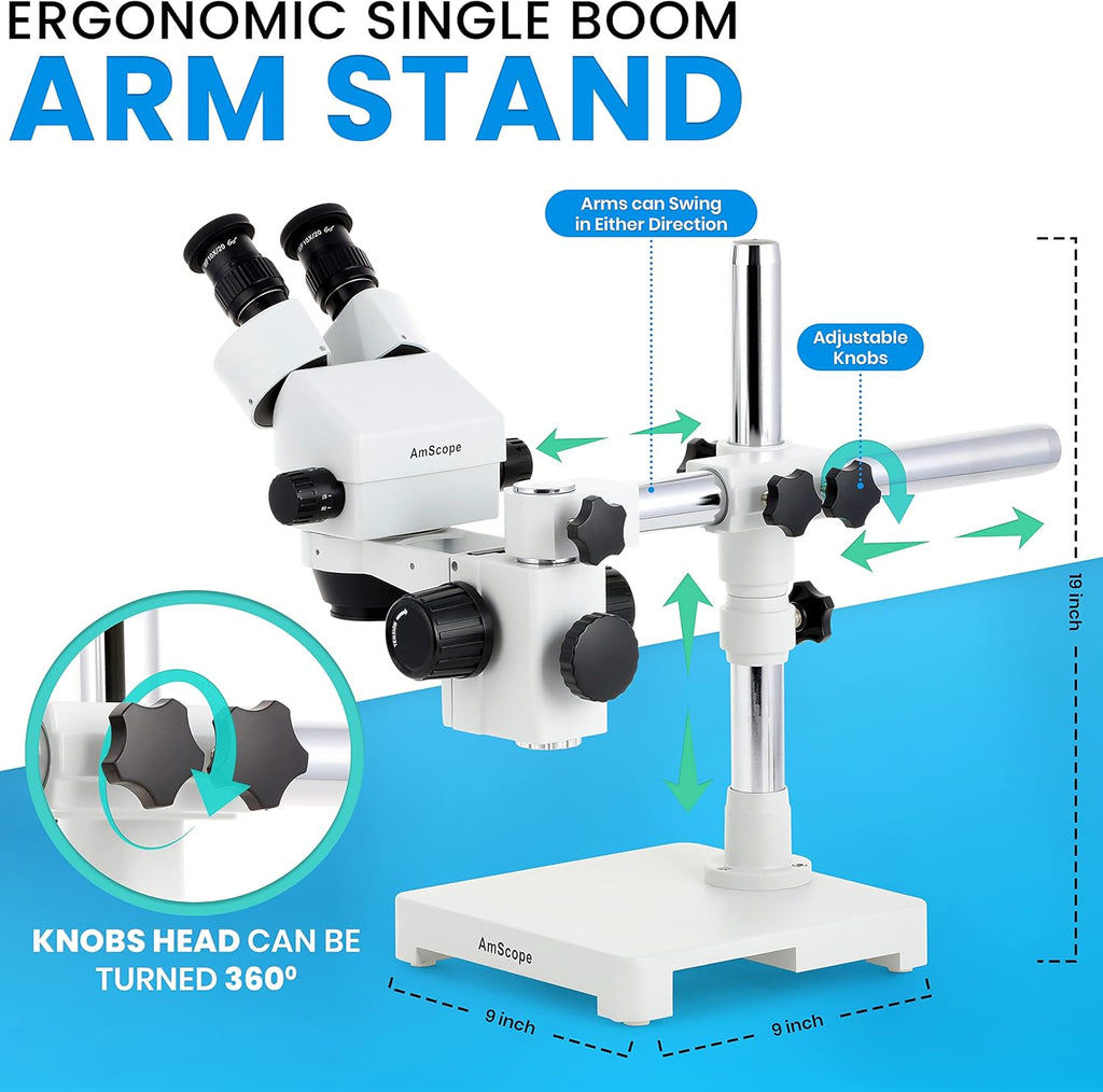Binocular Stereo Microscope with LED Ring Light and Boom Stand B80874