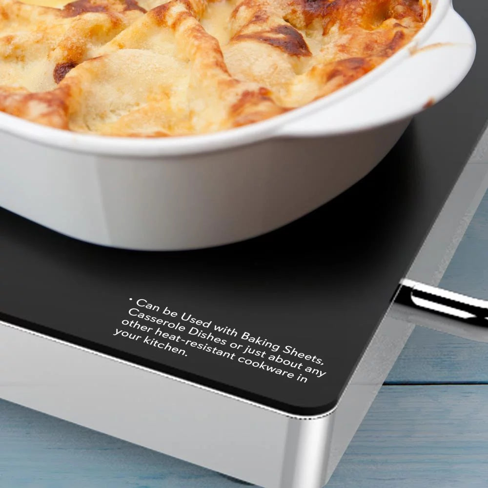 Electric Hot Plate Tray Dish Warmer with Black Glass Top M707429