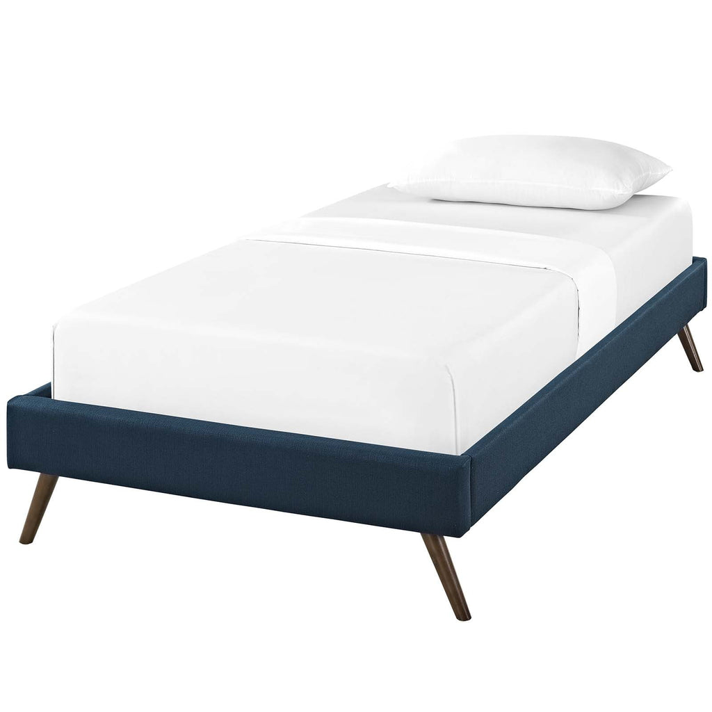 Navy Blue Upholstered Platform Bed G1753