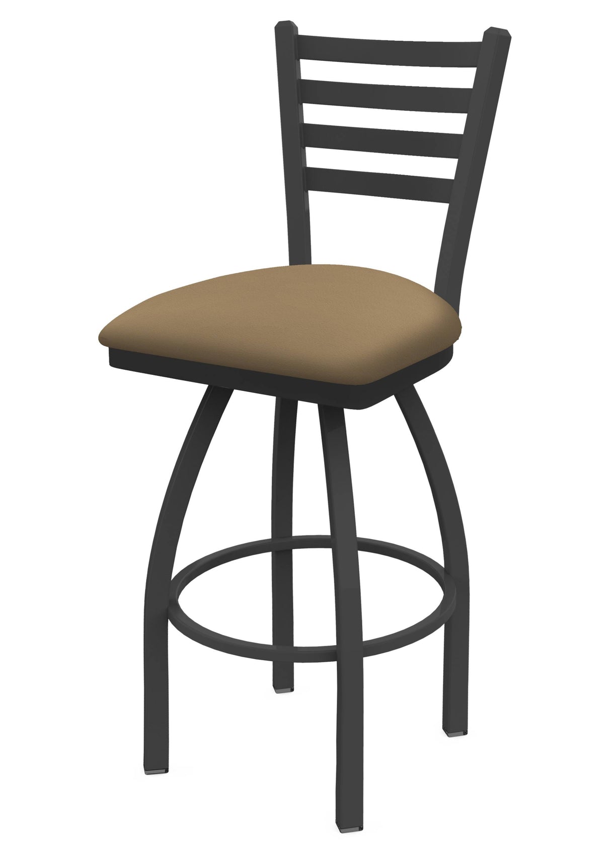Swivel Bar Stool with Pewter Finish and Canter Sand Seat Z483