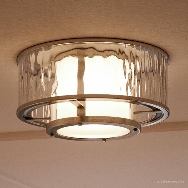 Art Deco Ceiling Fixture Brushed Nickel Finish Y168