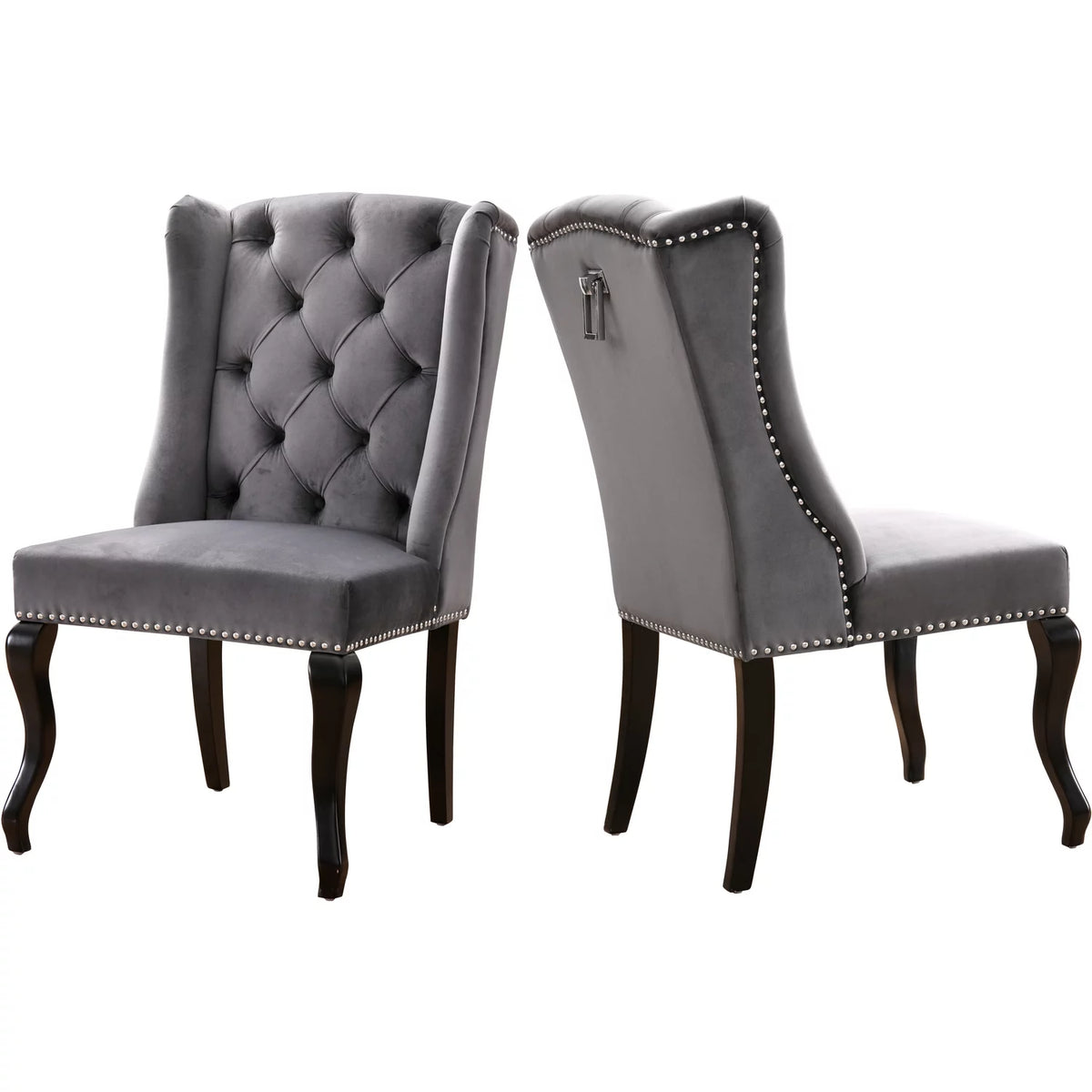 Grey Velvet Dining Chair Set of 2 A250