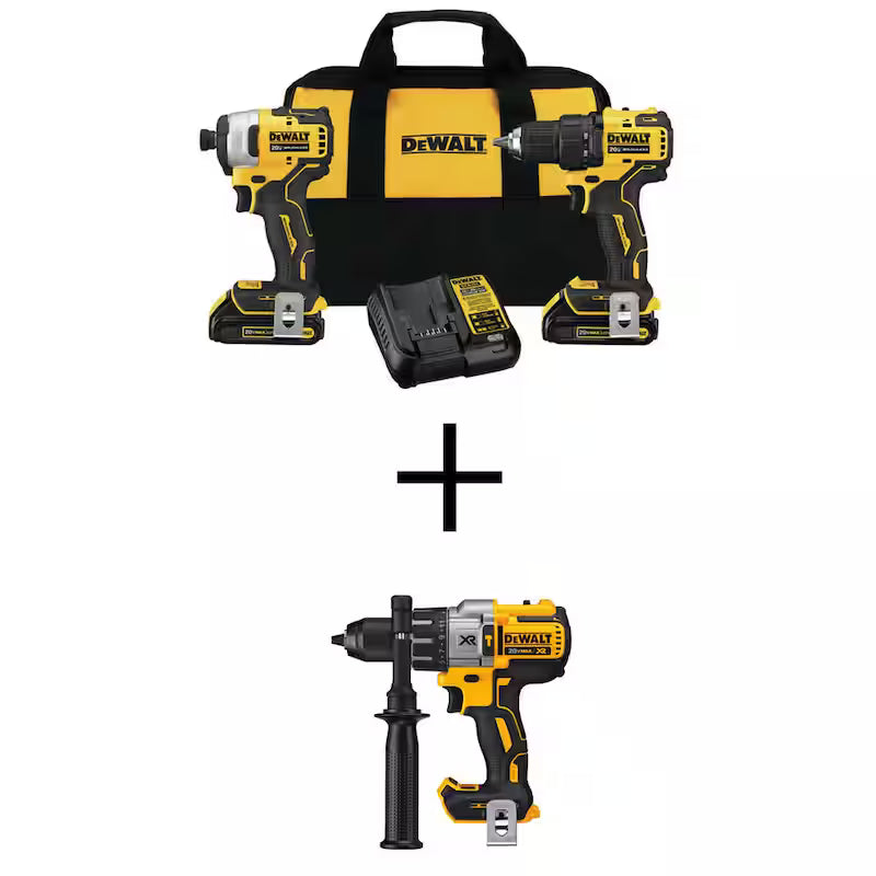 Cordless Brushless Hammer Drill Impact 2 Tool Combo Kit S866206
