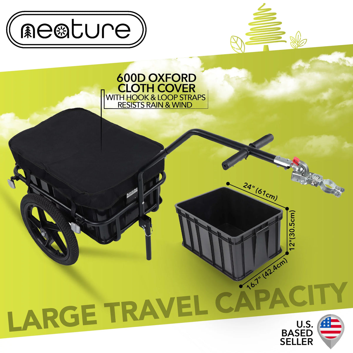 Bike Trailer Utility Cart and Attachment Kit 88lb Cap B125656