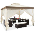 10' x 10' Beige Canopy Gazebo with Mosquito Netting Z647
