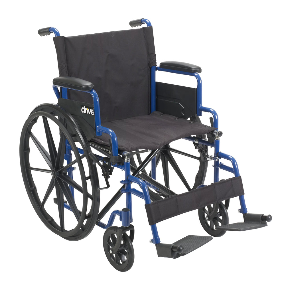 Blue Streak Wheelchair with Flip Back Desk Arms, Swing Away Footrests, 18" Seat U18460