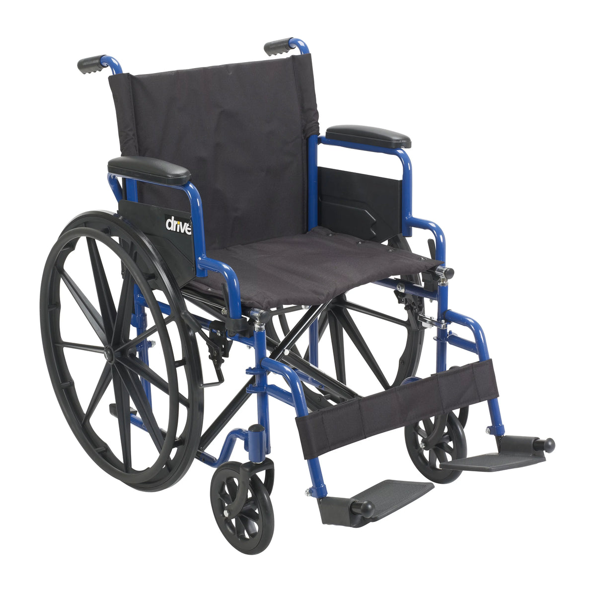 Blue Streak Wheelchair with Flip Back Desk Arms, Swing Away Footrests, 18" Seat U18460