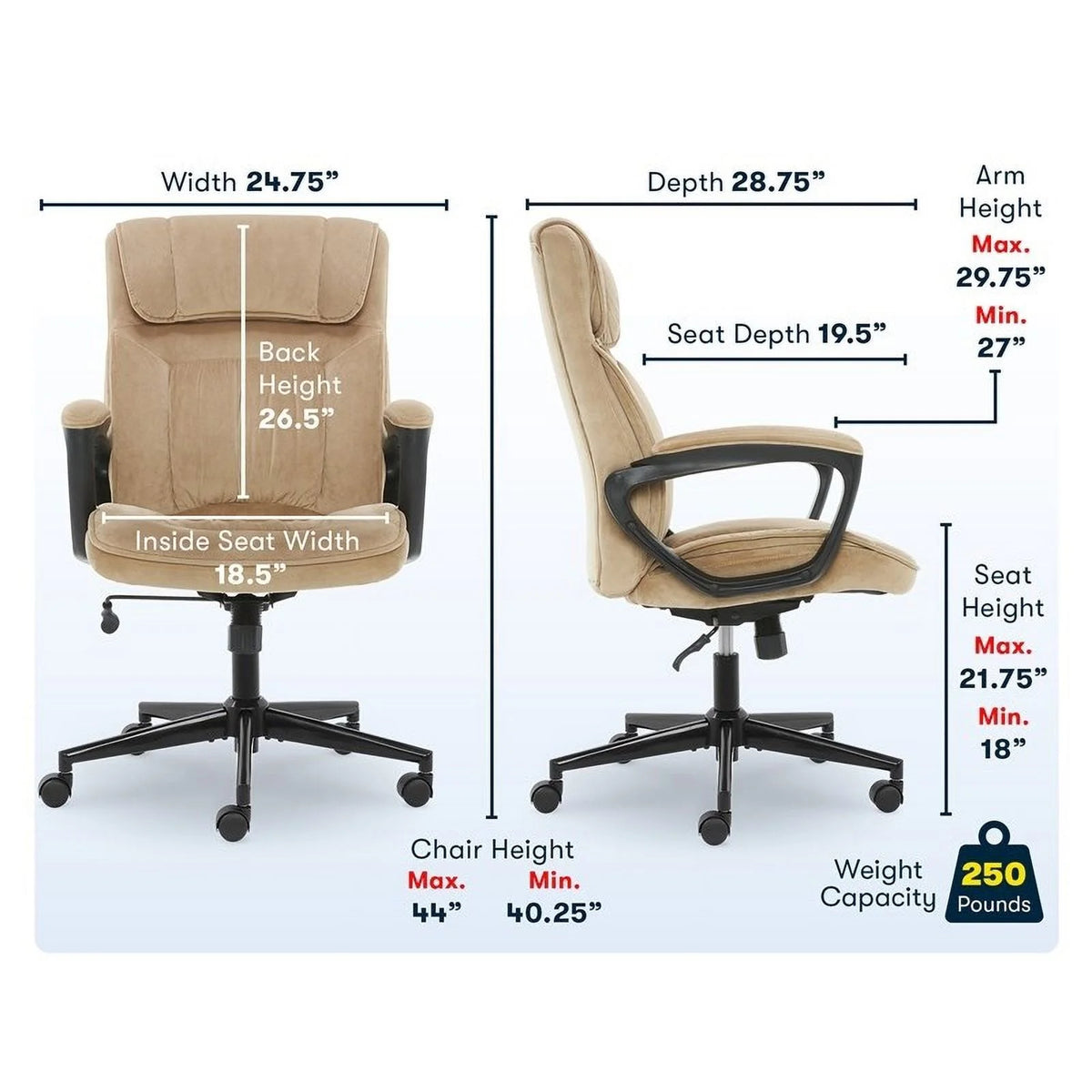 Velvet Microfiber Executive Office Chair T8126