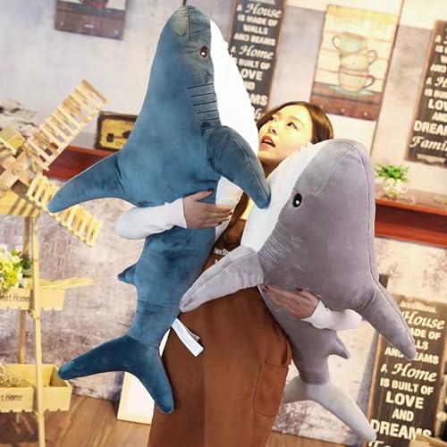 31 Inch Soft Shark Stuffed Animal Plush Pillow V8205