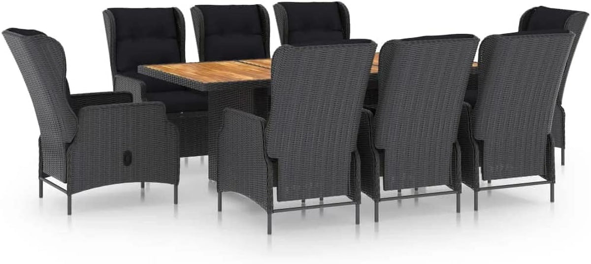 5 Piece Acacia Wood Patio Lounge Set with Dark Gray Cushions K33418