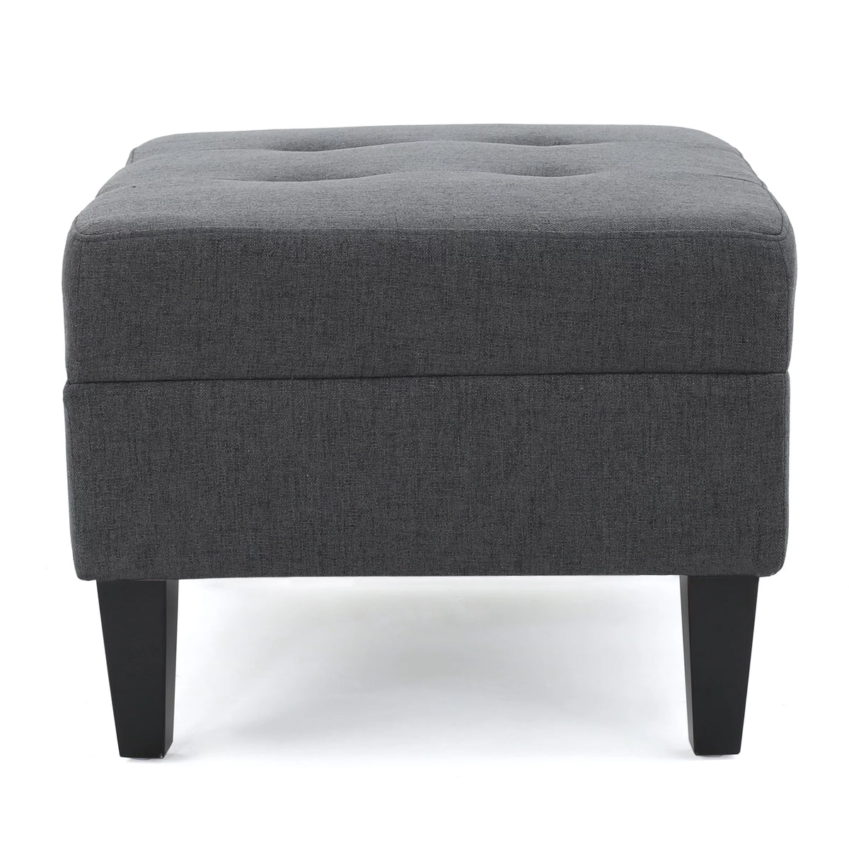Dark Grey Tufted Fabric Ottoman Q791414