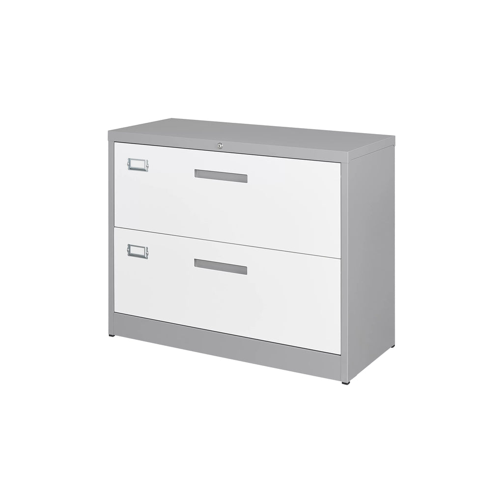 2 Drawer Lateral File Cabinet With Lock Black P65490