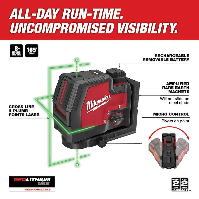 Green 100 ft. Rechargeable Laser Level F151807