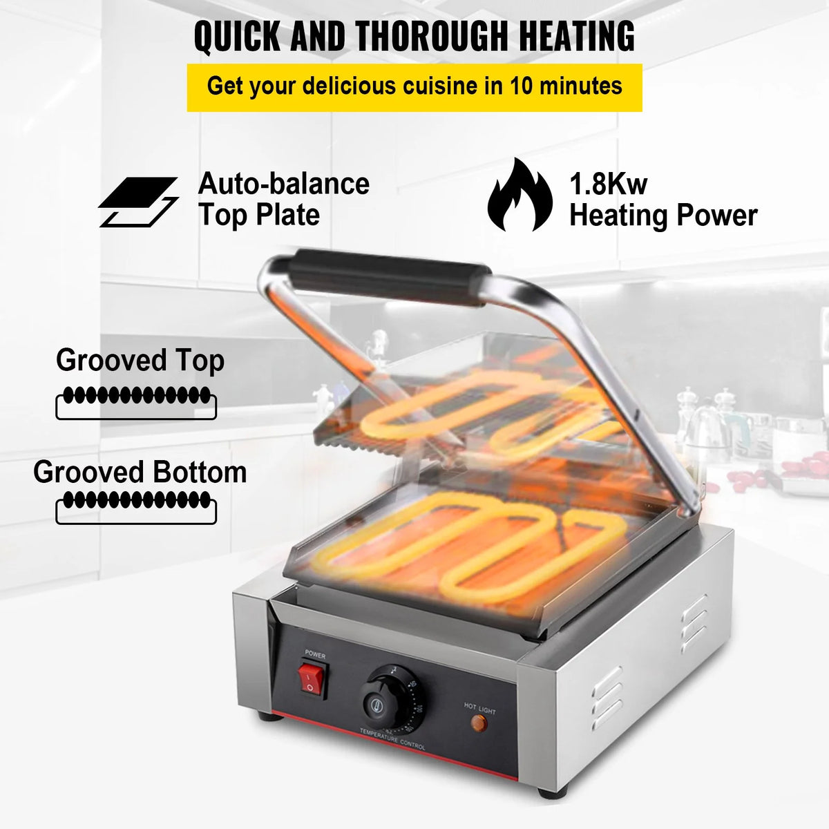 1800W Electric Sandwich Toaster A1484