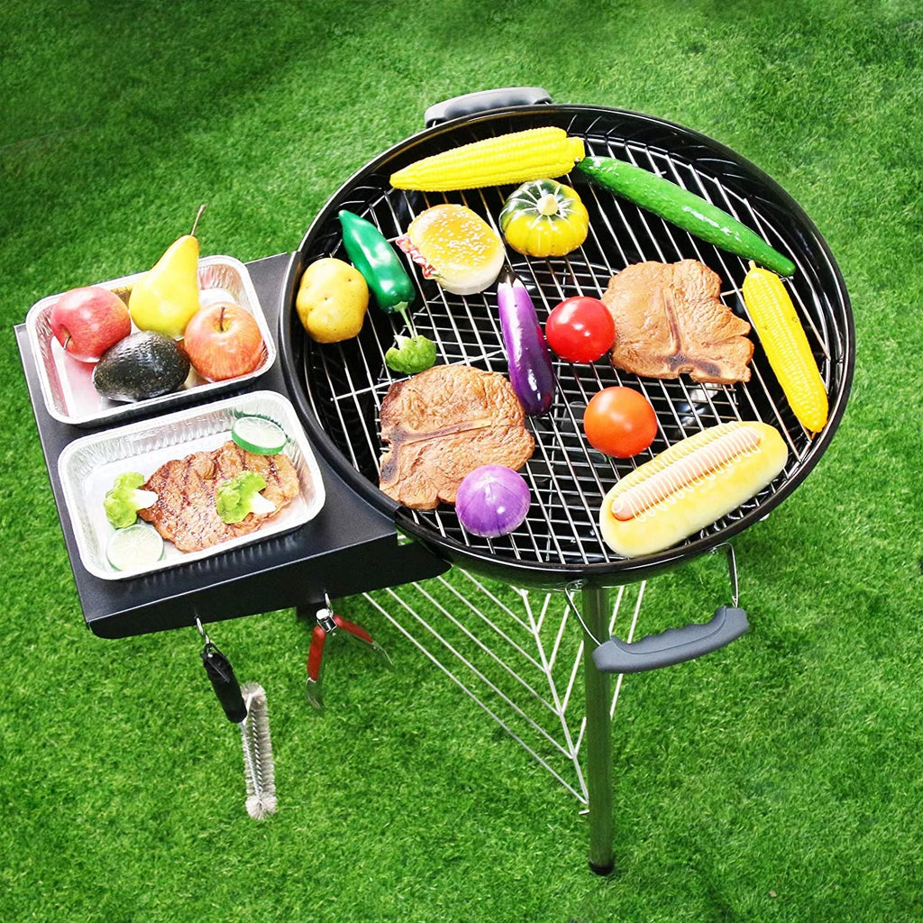 Black Powder Coated Steel Grill Table Shelf W22969