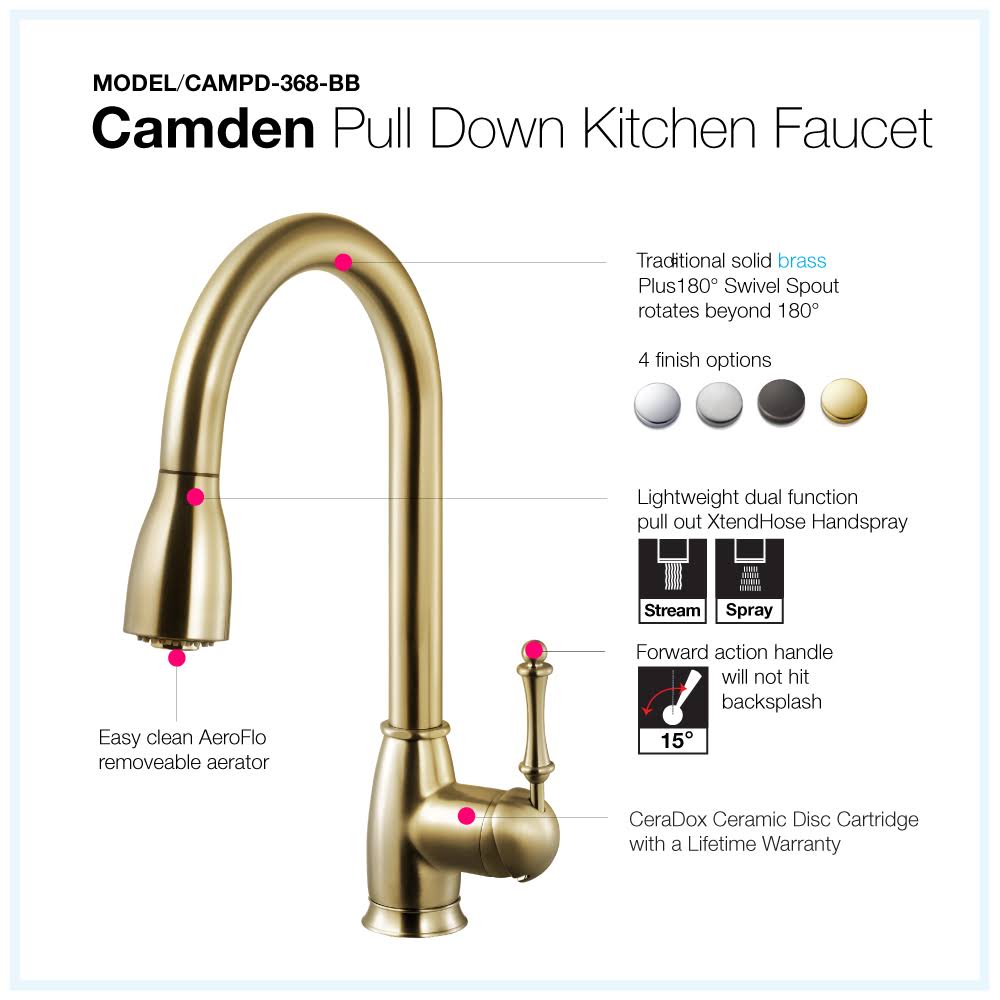 Polished Chrome Pull Down Kitchen Faucet O35712