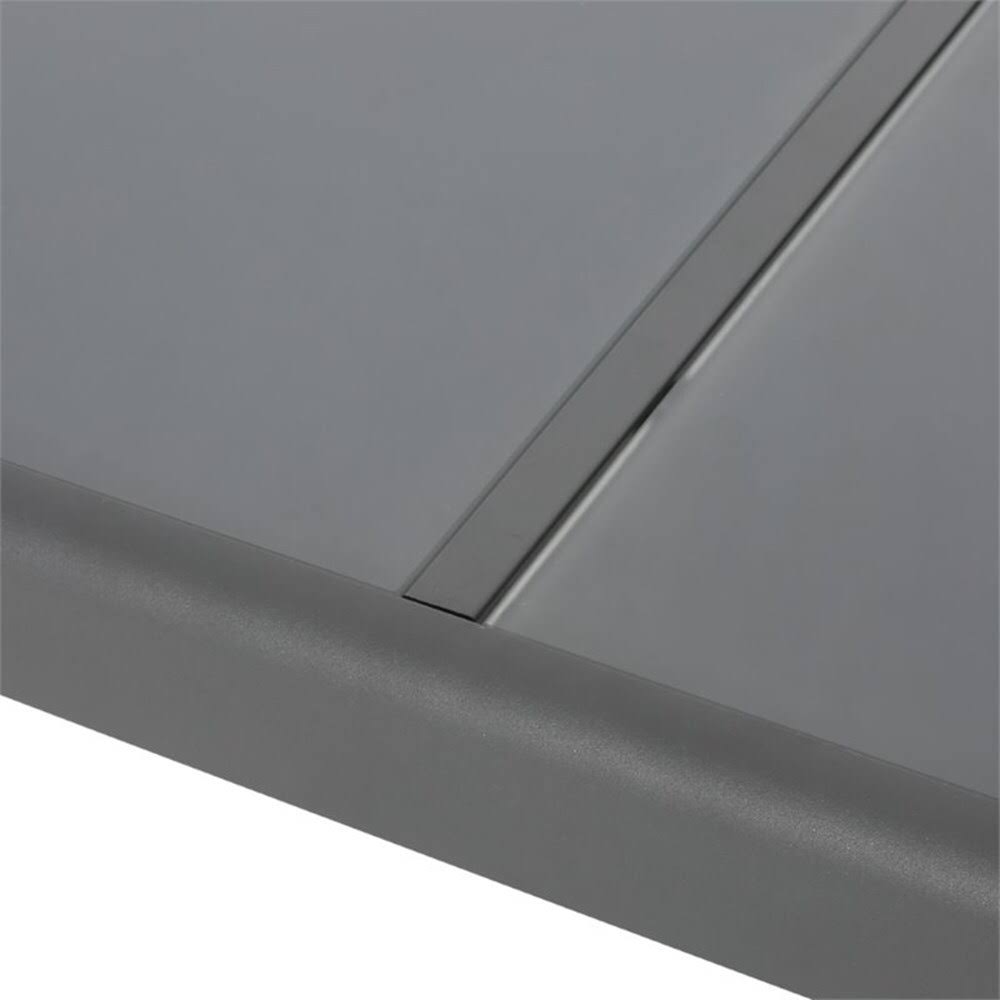 Gray Tempered Glass Top Aluminum Dining Table E842868
