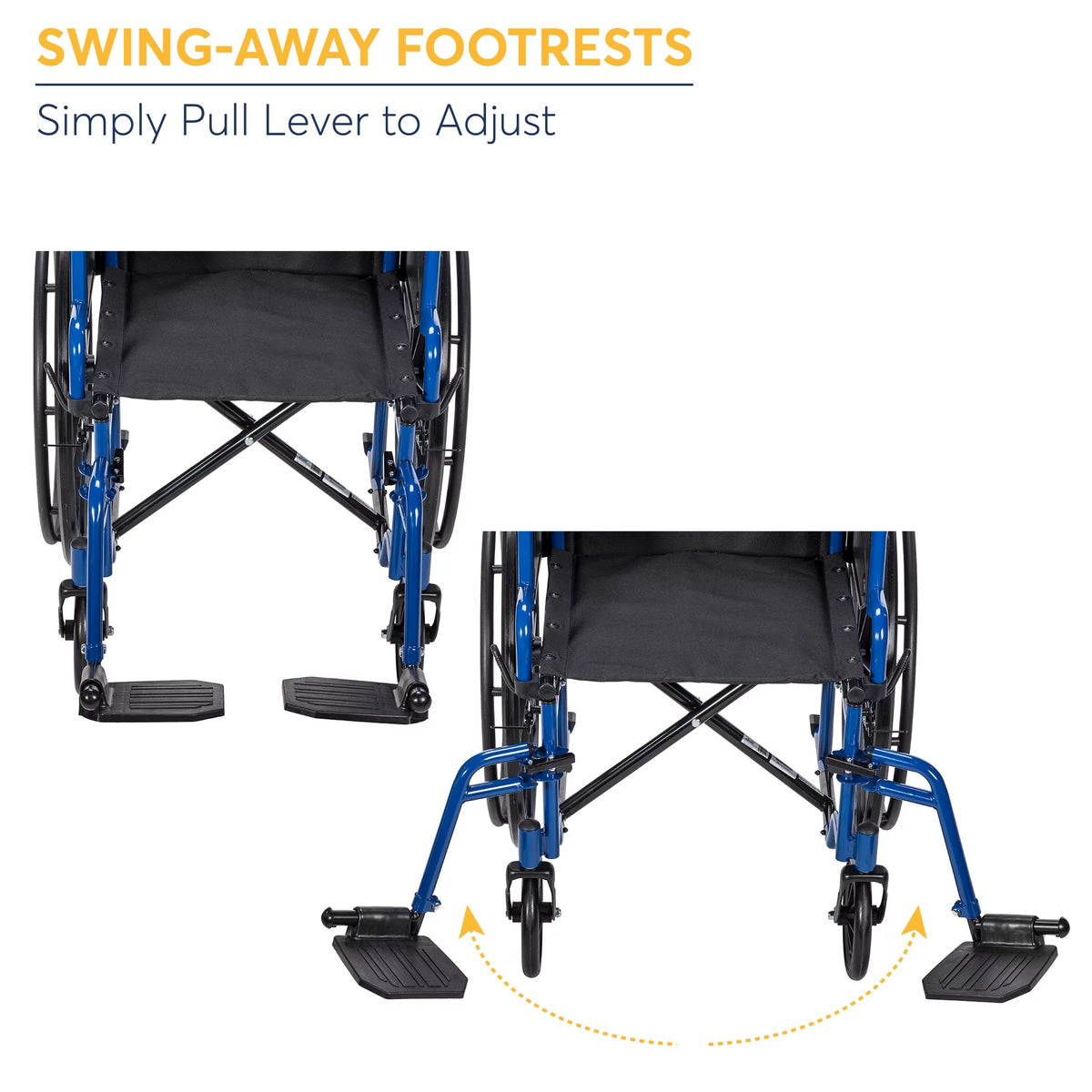 Blue Streak Wheelchair with Flip Back Desk Arms, Swing Away Footrests, 18" Seat U18460