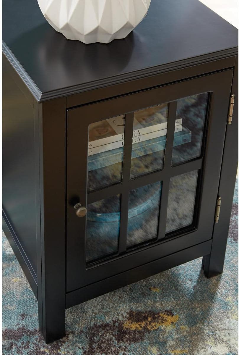Black Modern Farmhouse Accent Cabinet End Table T9844