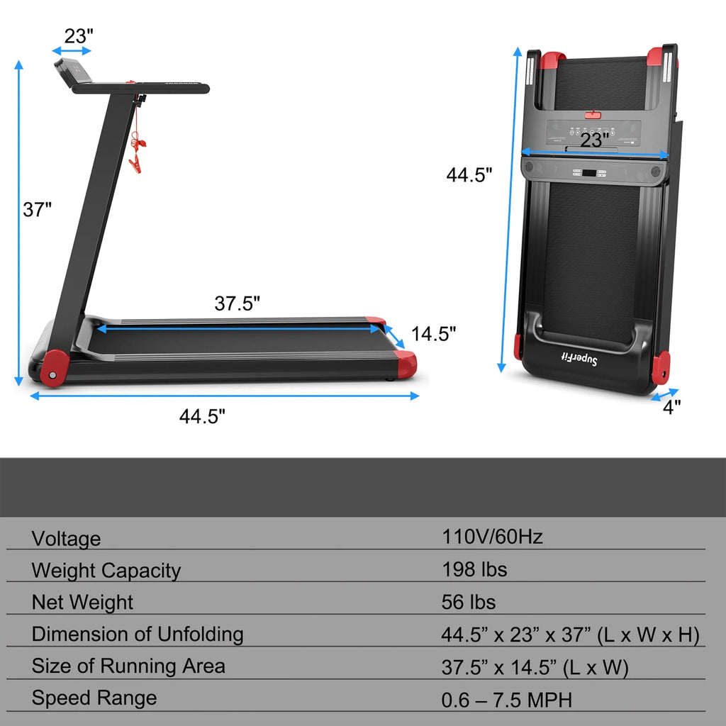 Electric Treadmill Compact Walking Running Machine I392380