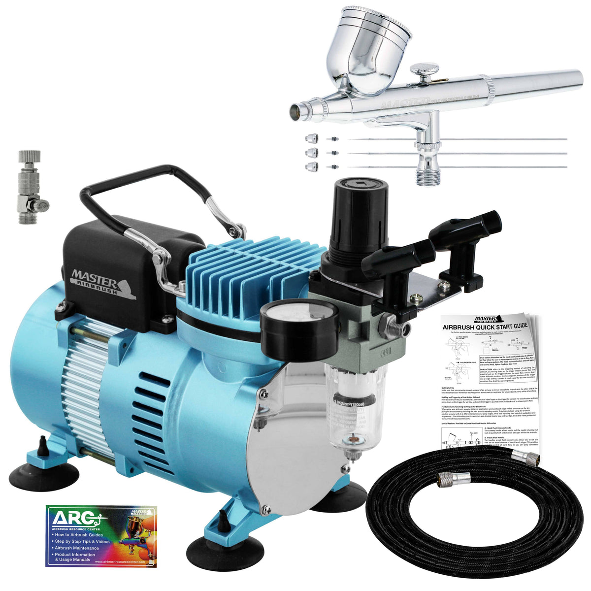 Dual-Action Airbrush Kit with Air Compressor T163