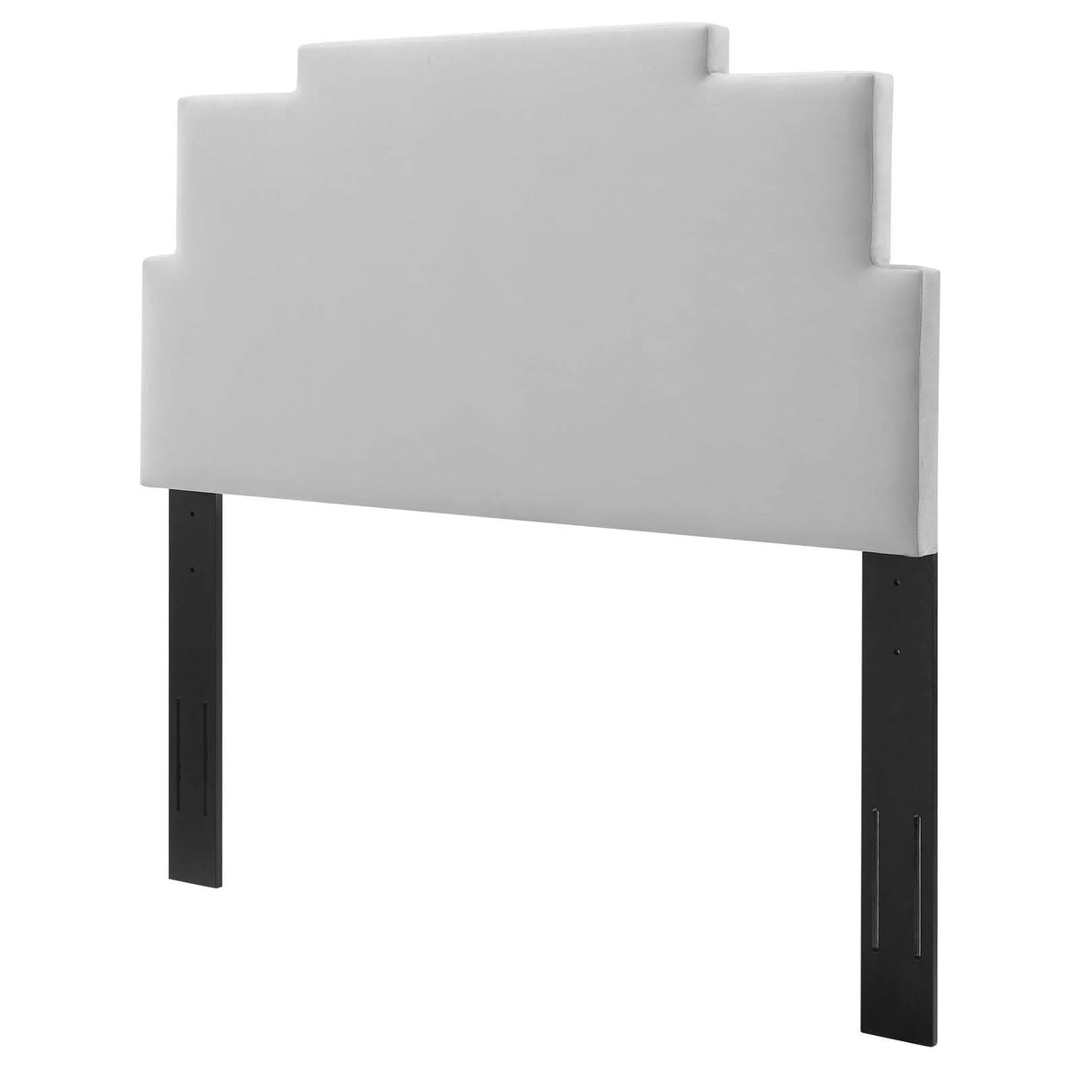 Twin Size Velvet Light Grey Headboard U825