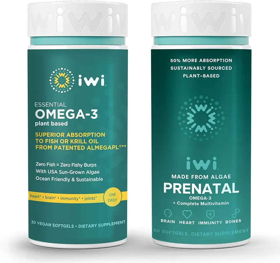 Omega-3 & Prenatal Multivitamin Bundle, 30 Servings, Vegan Plant-Based M248