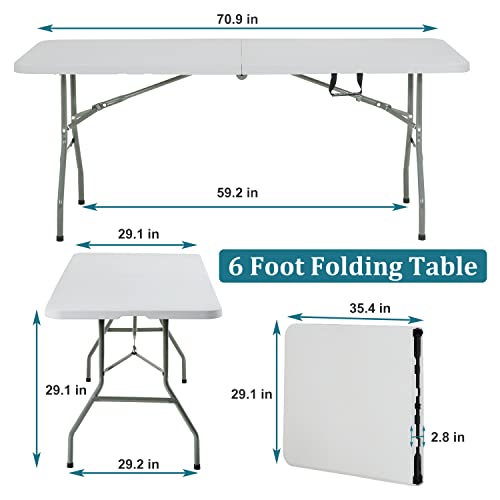 6FT Heavy Duty Folding Table with Handle & Lock X3535