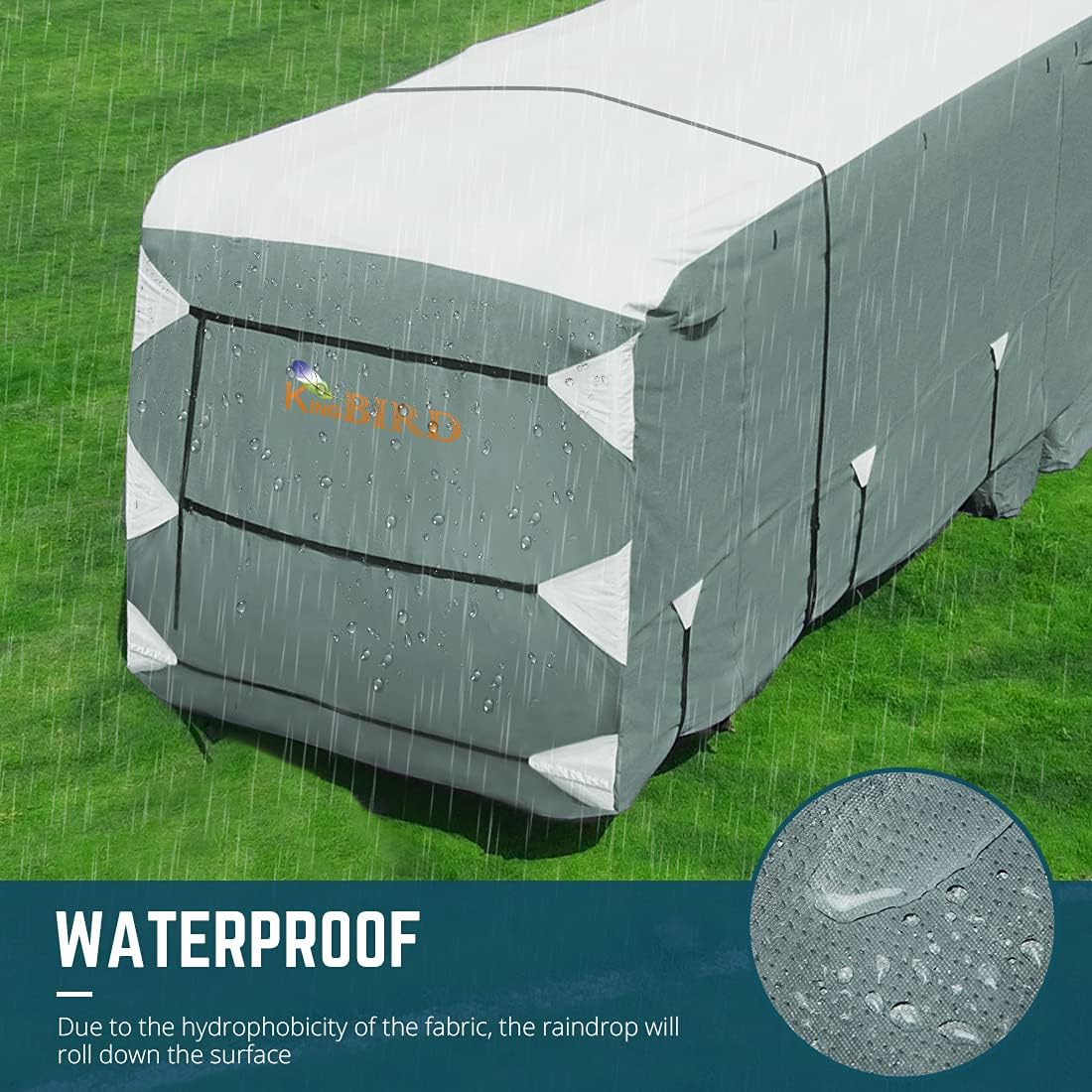 5 Layers RV Cover Fits 26'-29' Motorhome with Tire Covers B26063