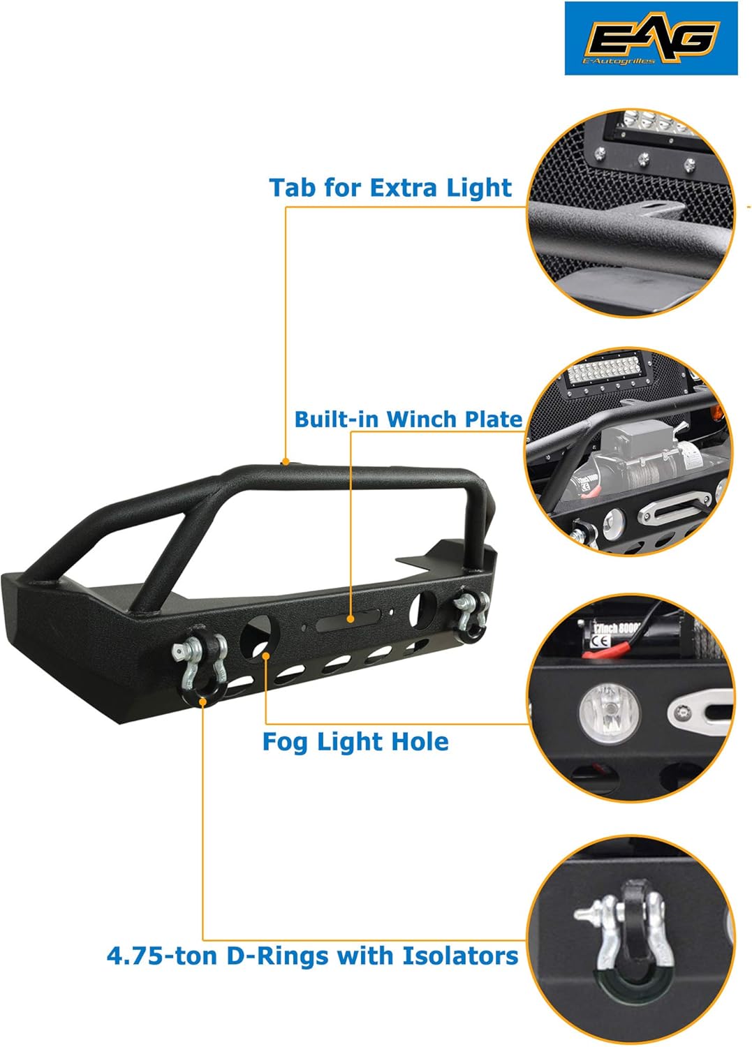 Front and Rear Bumper with Tire Carrier Combo Q354355