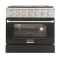 36 Pro-Style Natural Gas Dual Fuel Range with 4 Burners in Black R45287