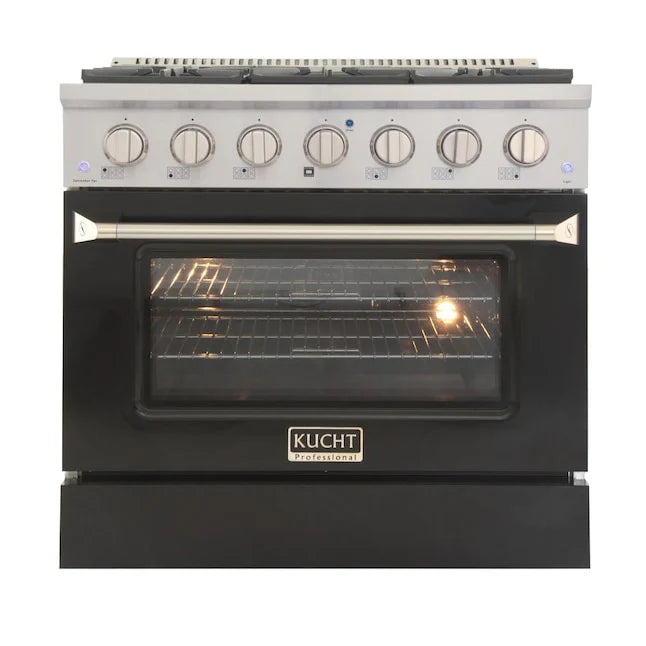 36 Pro-Style Natural Gas Dual Fuel Range with 4 Burners in Black R45287
