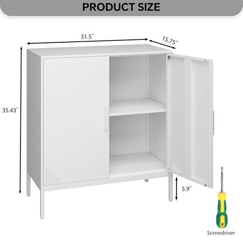 Black Metal Storage Cabinet with Adjustable Shelves F493