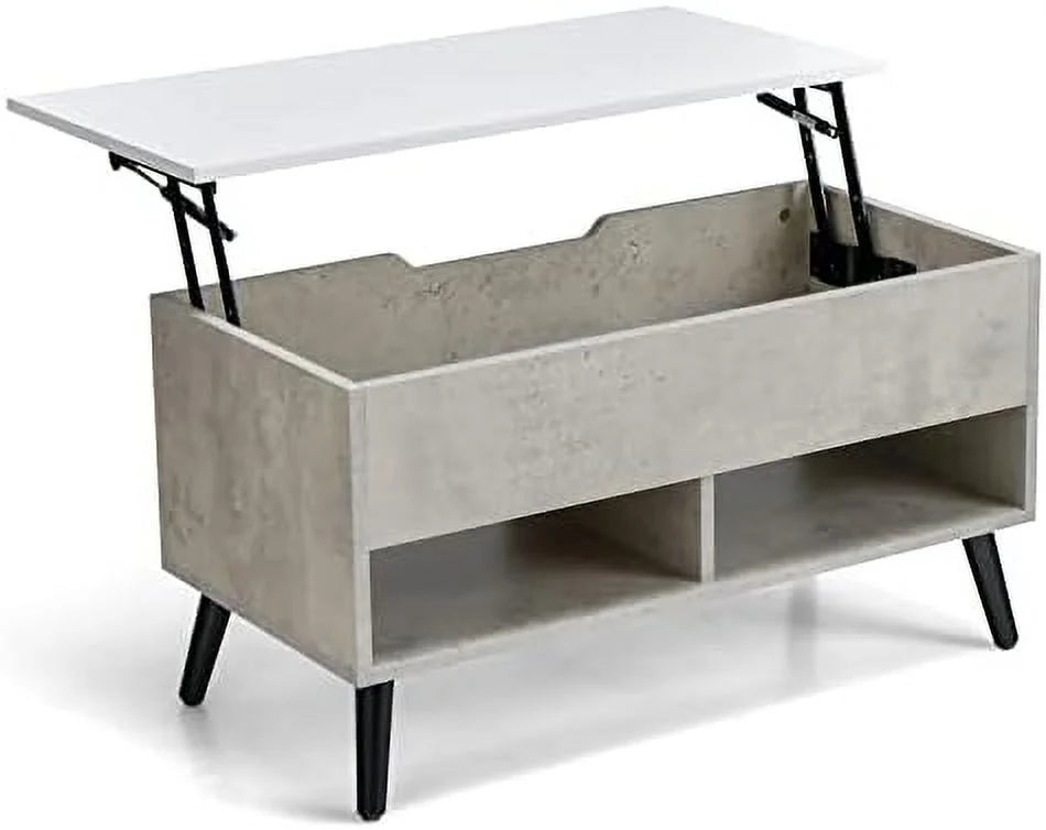 Lift Top Coffee Table with Hidden Compartment and 2 Open Shelves A694577